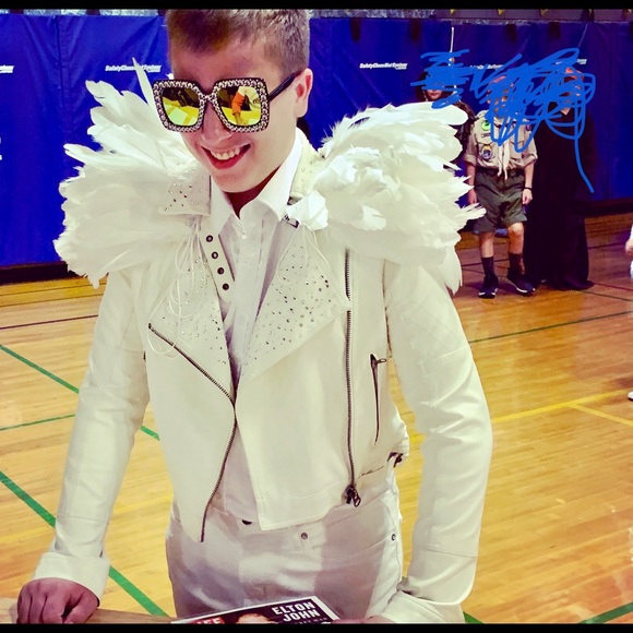 elton john feather jacket
